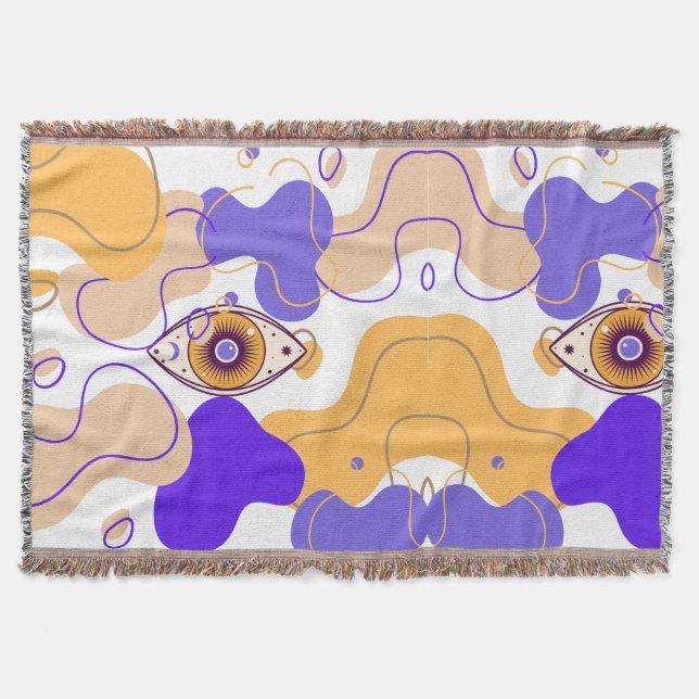 EVIL EYE ABSTRAKT ART THROW BLANKET DECKE (Vorderseite)