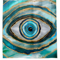 Evil Eye Amulet Aquarellmarmor und Gold