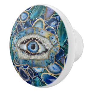 Evil Eye Amulet Blue Geodes und Kristalle Keramikknauf