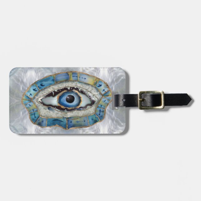 Evil Eye Amulet Geodes und Kristalle Gepäckanhänger (Vorderseite horizontal)