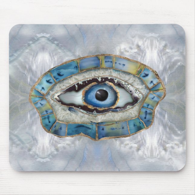 Evil Eye Amulet Geodes und Kristalle Mousepad (Vorne)