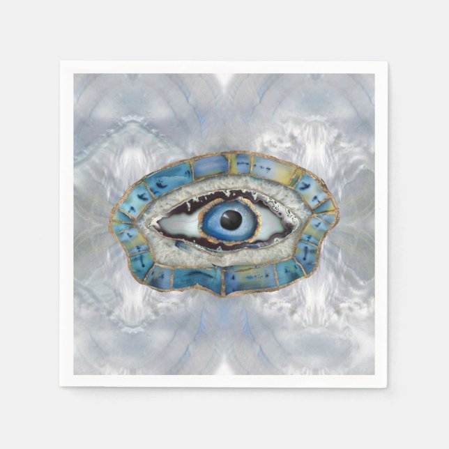 Evil Eye Amulet Geodes und Kristalle Serviette (Vorderseite)