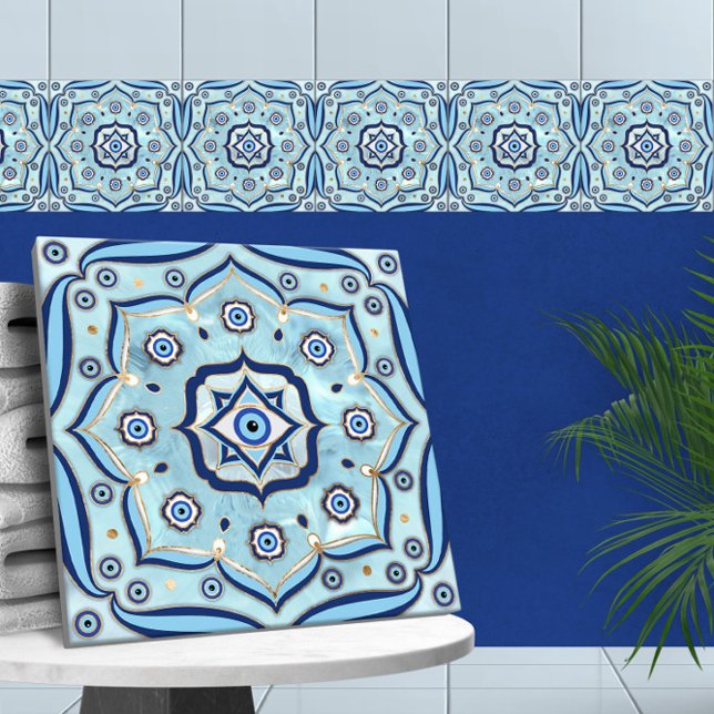 Evil Eye Amulet Mandala Ornament Fliese (Von Creator hochgeladen)