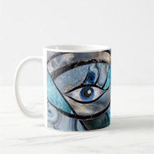 Evil Eye Amulet Mineral Textures Collage Kaffeetasse