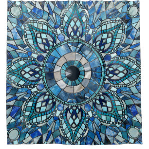 Evil Eye Amulet Mosaic Mandala Art Duschvorhang