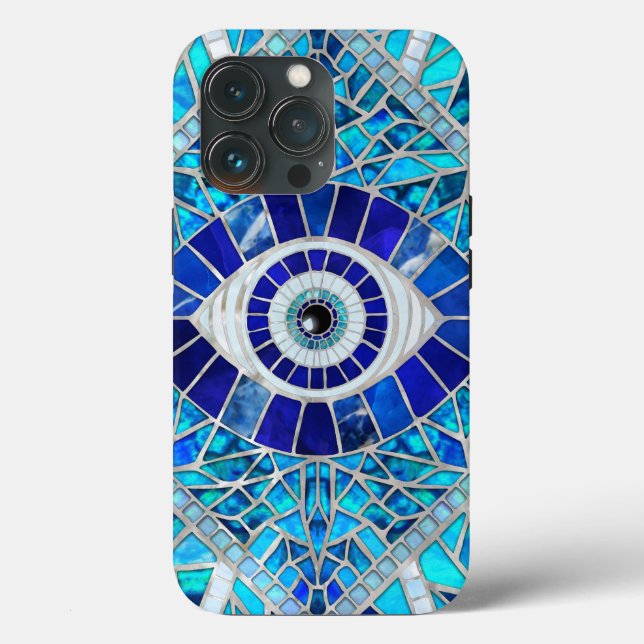 Evil Eye Amulet Mosaik Art Case-Mate iPhone Hülle (Rückseite)