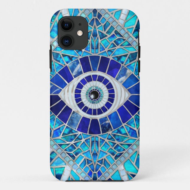 Evil Eye Amulet Mosaik Art Case-Mate iPhone Hülle (Rückseite)