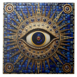 Evil Eye Amulet Mosaik Art Fliese