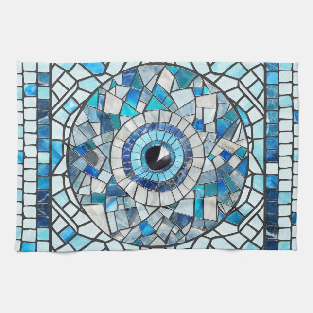 Evil Eye Amulet Mosaik Art Geschirrtuch (Horizontal)