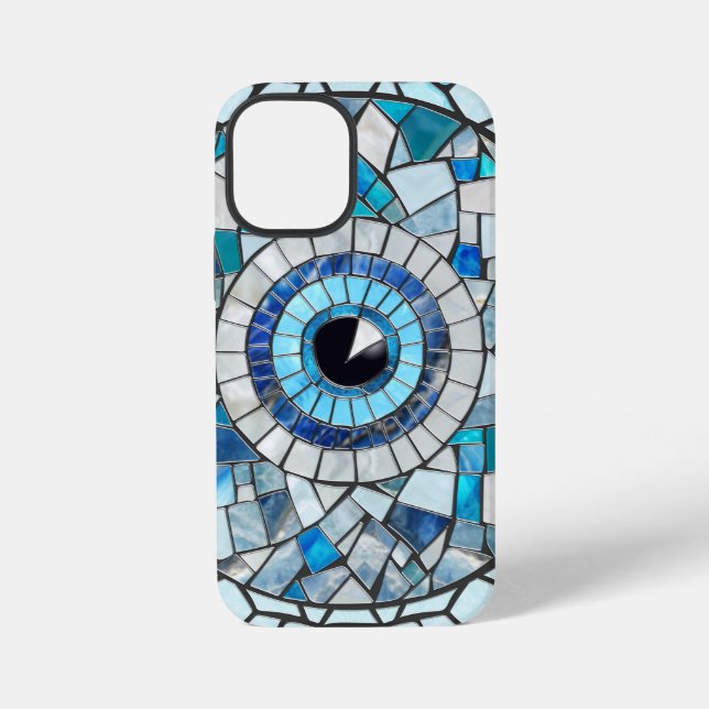Evil Eye Amulet Mosaik Art iPhone Hülle (Rückseite)