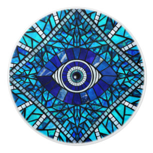 Evil Eye Amulet Mosaik Art Keramikknauf