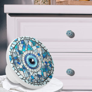Evil Eye Amulet Mosaik Art Keramikknauf