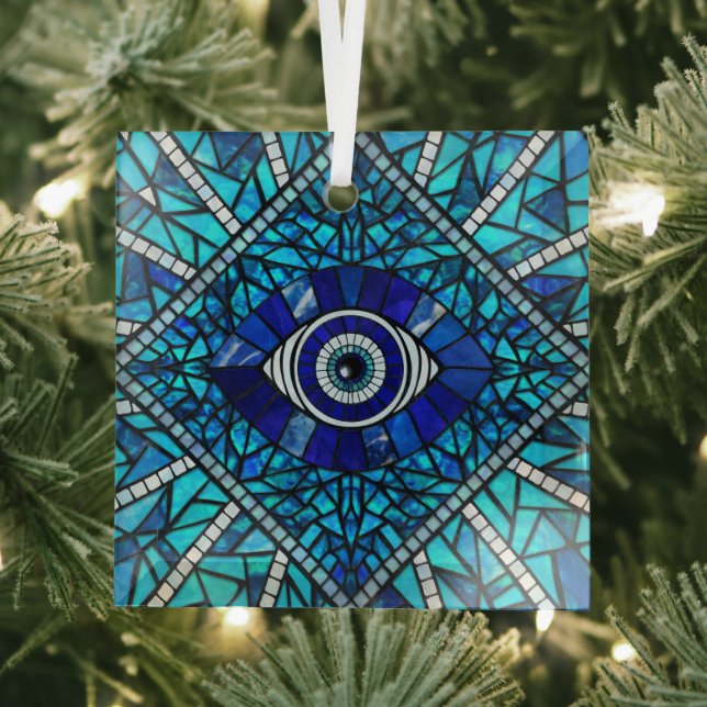 Evil Eye Amulet Mosaik Art Ornament Aus Glas (Insitu)