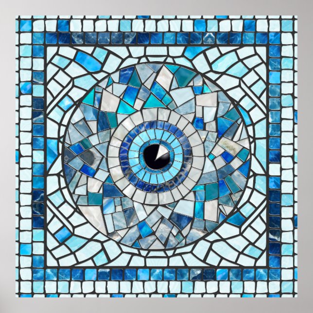 Evil Eye Amulet Mosaik Art Poster (Vorne)
