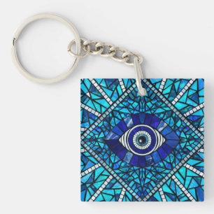 Evil Eye Amulet Mosaik Art Schlüsselanhänger