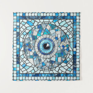 Evil Eye Amulet Mosaik Art Wandteppich
