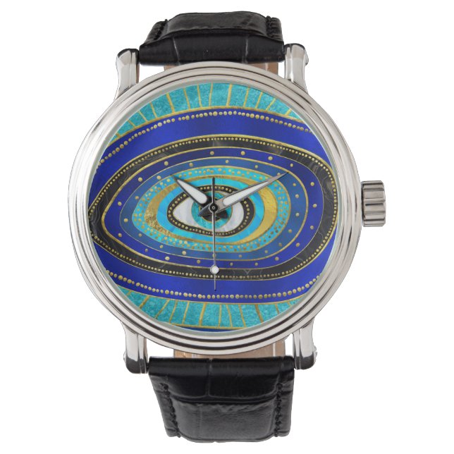 Evil Eye Amulet Ornament Armbanduhr (Vorderseite)