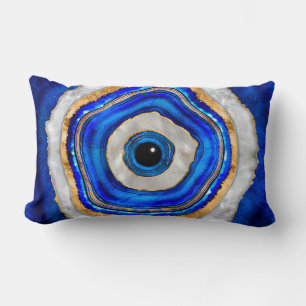 Evil Eye Aquarellfarbe und Gold Lendenkissen