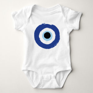 Evil Eye Artistic Blau Griechisch Baby Strampler
