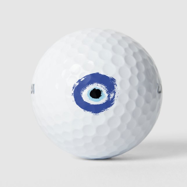 Evil Eye Artistic Blau Griechisch Golfball (Vorderseite)