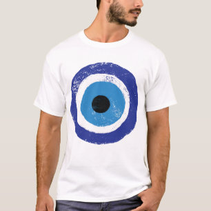 Evil Eye Artistic Blau Griechisch T-Shirt