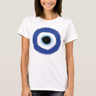 Evil Eye Artistic Blau Griechisch T-Shirt