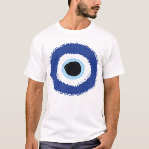 Evil Eye Artistic Blau Griechisch T-Shirt