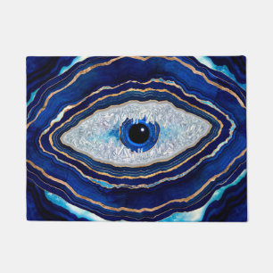 Evil Eye Blue Agate Geode Ditital Art Fußmatte