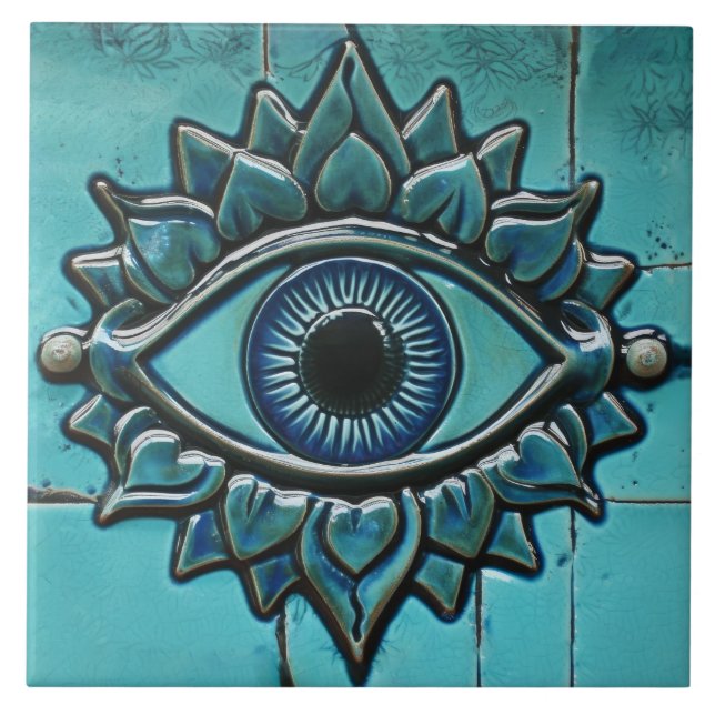 Evil Eye Blue Greece Mati Fliese (Vorderseite)