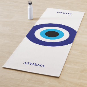 Evil Eye Blue Mati Glück Symbol personalisiert Yogamatte