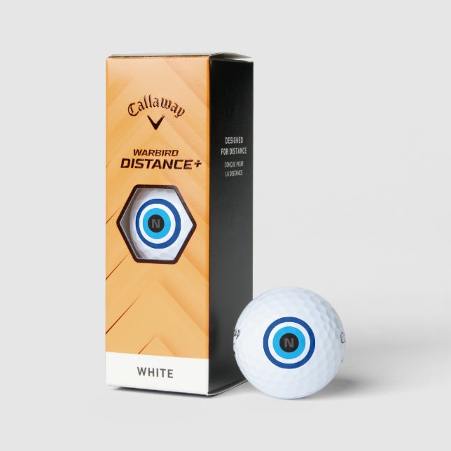Evil Eye Blue Mati kundenspezifische Monogram Golf Golfball (Verpackungen)