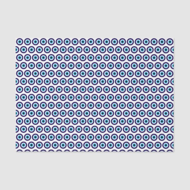 Evil Eye Blue Mati Muster Geschenkpapier Packpapie Seidenpapier (Vorderseite)