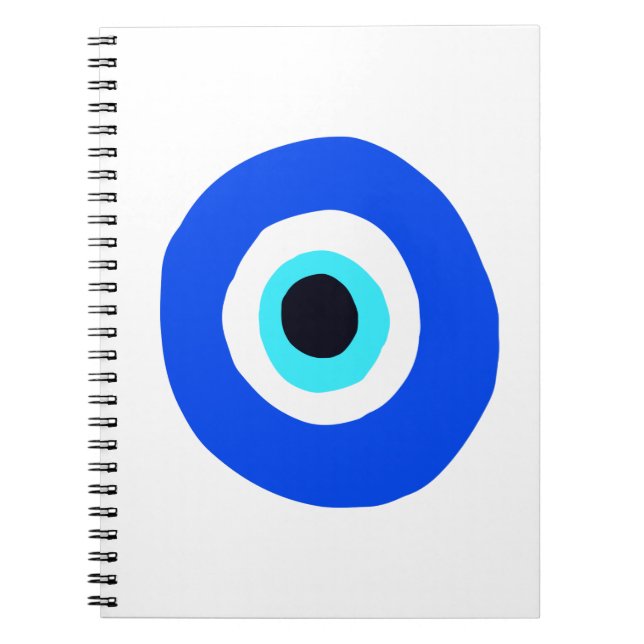 Evil Eye Blue White Moderne Griechische Symboldesi Notizblock (Vorderseite)