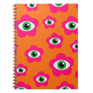 Evil Eye Blume Retro Spiral Notebook Notizblock