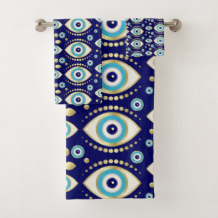 Evil Eye Charm Muster Badhandtuch Set