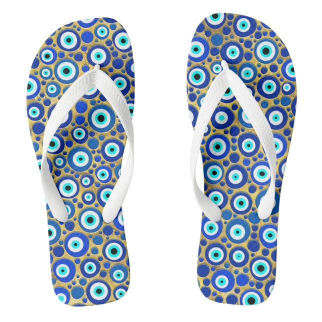 Evil Eye Charm Muster Flip Flops (Fußbett)
