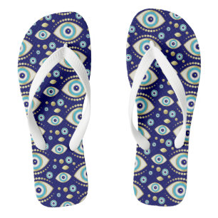 Evil Eye Charm Muster Flip Flops