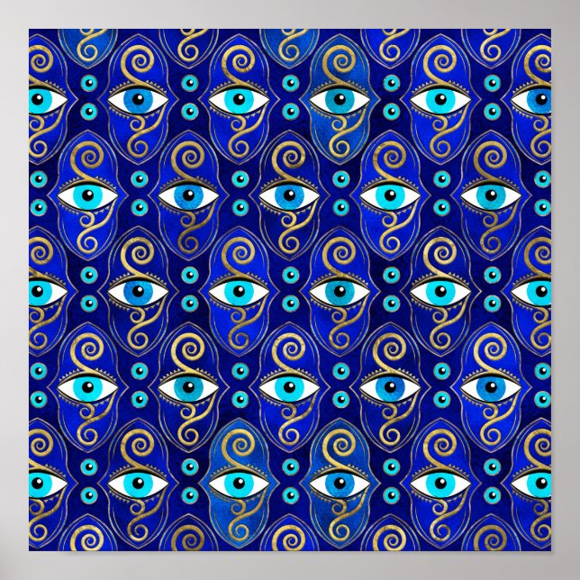 Evil Eye Charm Pattern Poster (Vorne)