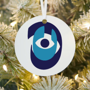 Evil Eye Christmas Ornament - Modern Nazar Amulet Aus Metall
