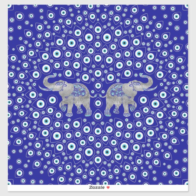Evil Eye Elephant Viel Glück Charm Aufkleber (Blatt)