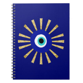 Evil Eye Gold Sunburgh Moderne Kunst Notizblock
