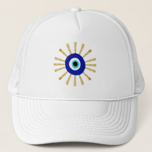 Evil Eye Griechisches Symbol Sunray Trucker Hat Truckerkappe