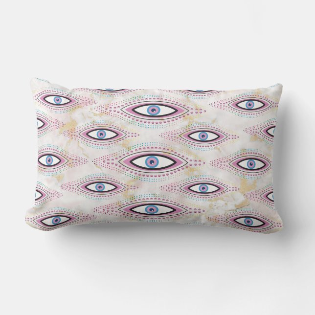 Evil Eye Happy Colorful Art Lendenkissen (Vorderseite)