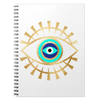 Evil Eye in Green Notebook Notizblock