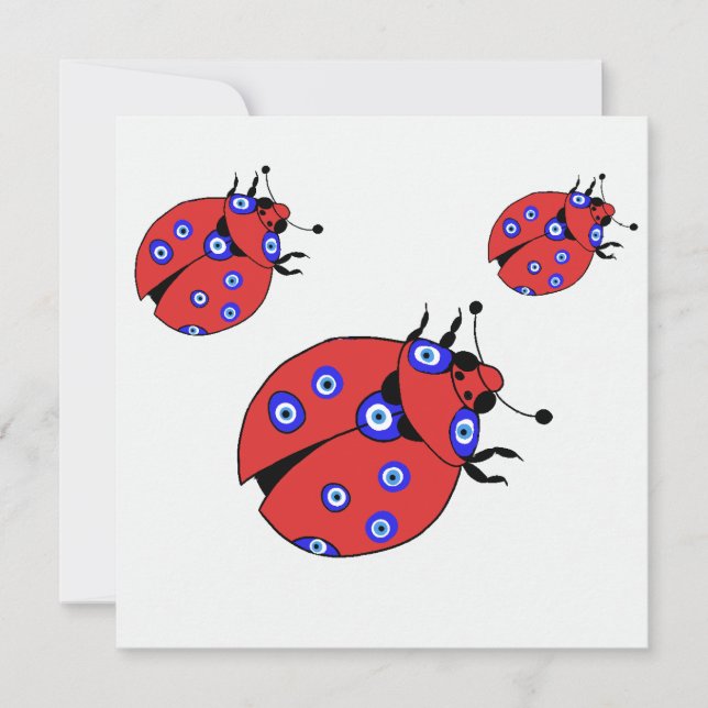 Evil Eye Ladybirds Card Feiertagskarte (Vorderseite)