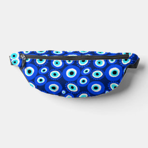 Evil Eye Lucky Charm Blue White Pattern Bauchtasche
