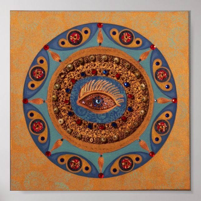 Evil Eye Mandala: Originelle Kunst Poster (Vorne)