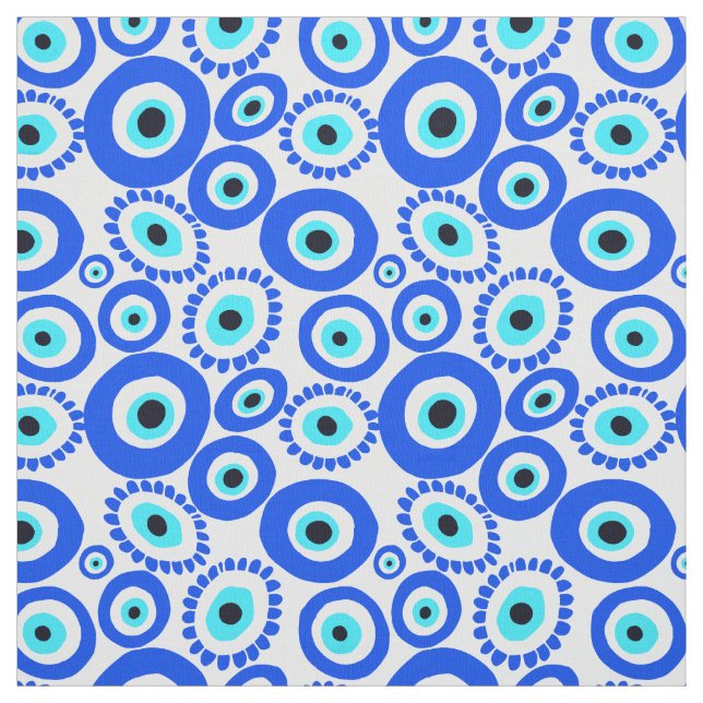 Evil Eye Mediteran Blaues Auge Muster Stoff (Muster)