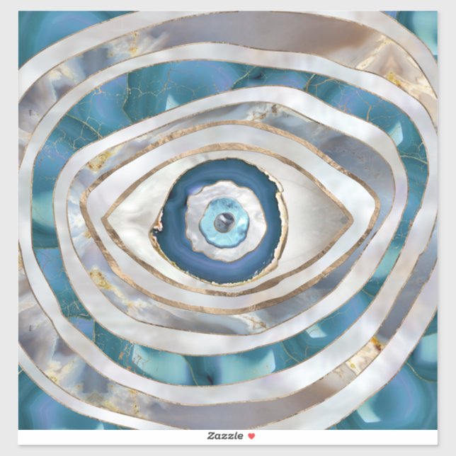 Evil Eye Mineralien und Gold Aufkleber (Blatt)