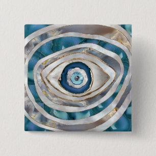Evil Eye Mineralien und Gold Button